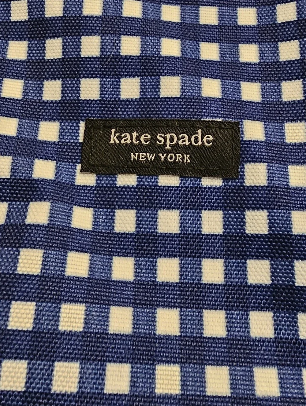 kate spade new york Blue Gingham Frisbee Dog Toy